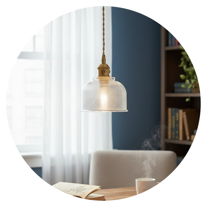 Minimalist Layered Glass Dome Pendant Light