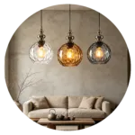 Warm Textured Glass Pendant Light