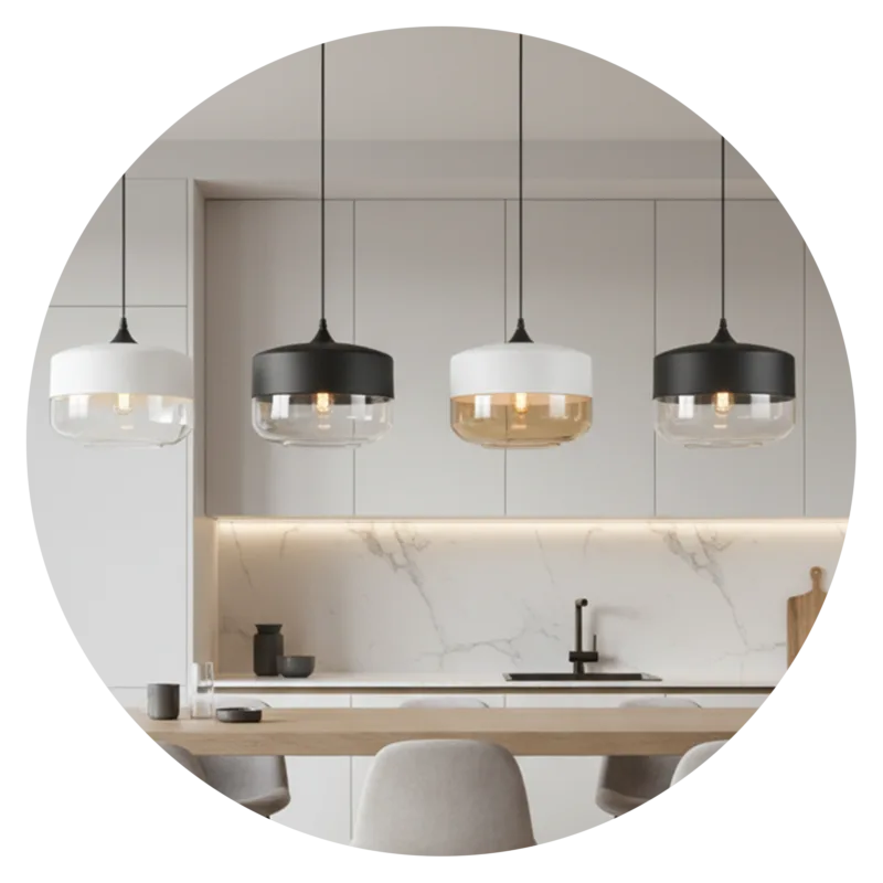 Modern Two-Tone Glass Pendant Light