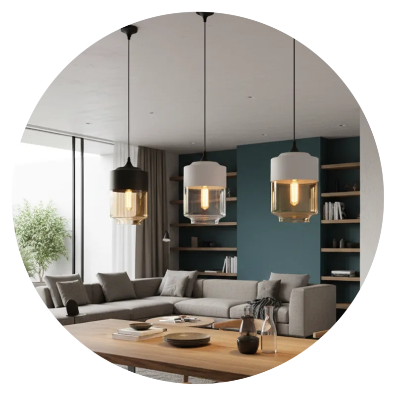 Minimal Cylinder Glass Pendant Light