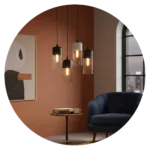 Slim Tube Glass Pendant Light with Dual-Tone Finish