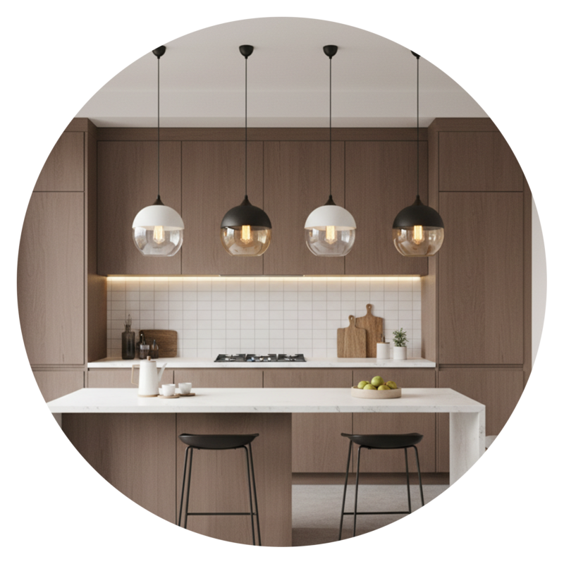 Modern Globe Pendant with Layered Glass