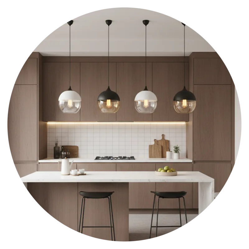 Modern Globe Pendant with Layered Glass